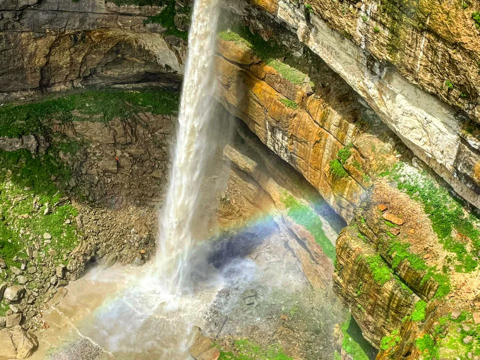 Canyon and waterfall at Starved Rock State Park Illinois