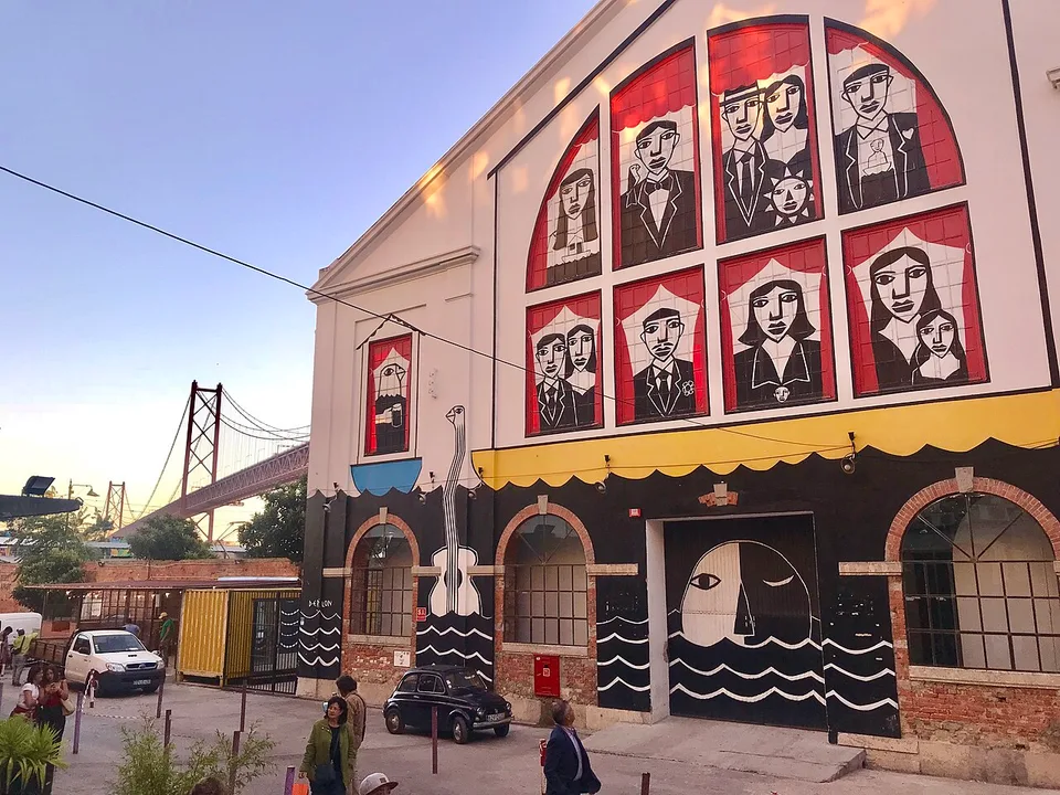 Courtyard of LX Factory in Alcântara, Lisbon